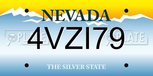 4VZI79 Nevada License Plate