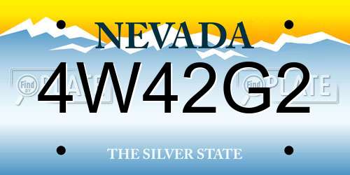 4W42G2 Nevada License Plate