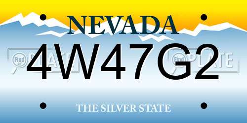4W47G2 Nevada License Plate