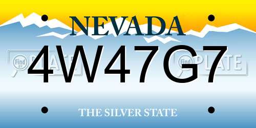 4W47G7 Nevada License Plate