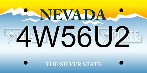 4W56U2 Nevada License Plate
