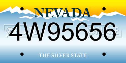 4W95656 Nevada License Plate