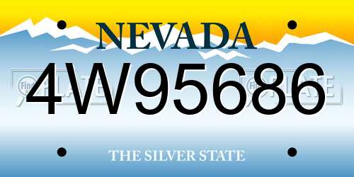 4W95686 Nevada License Plate