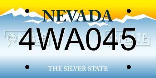 4WA045 Nevada License Plate