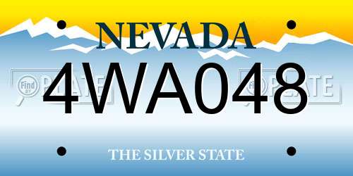 4WA048 Nevada License Plate