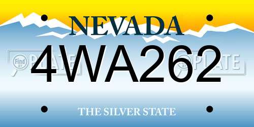 4WA262 Nevada License Plate