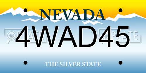 4WAD45 Nevada License Plate