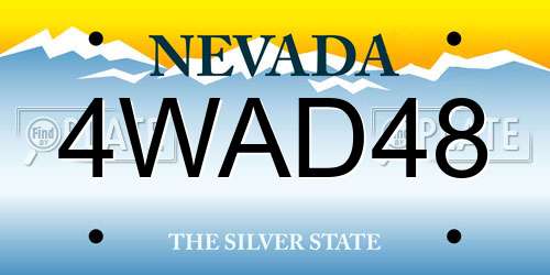 4WAD48 Nevada License Plate
