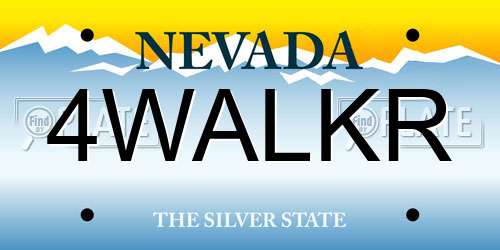 4WALKR Nevada License Plate