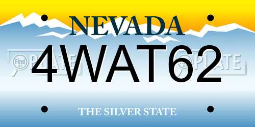 4WAT62 Nevada License Plate