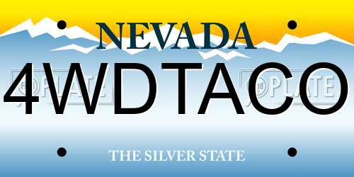 4WDTACO Nevada License Plate