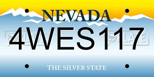 4WES117 Nevada License Plate