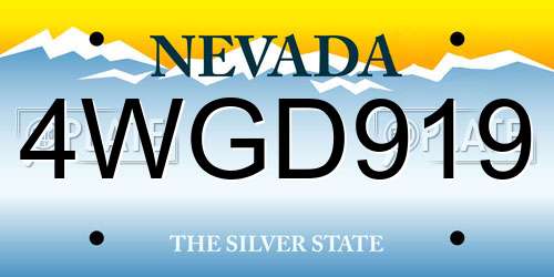 4WGD919 Nevada License Plate