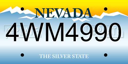 4WM4990 Nevada License Plate