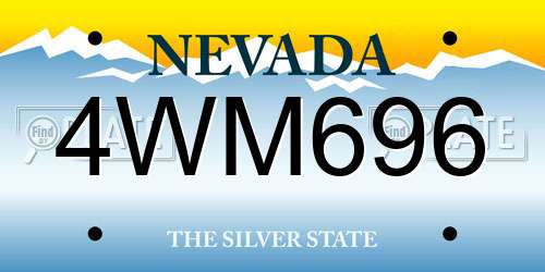 4WM696 Nevada License Plate