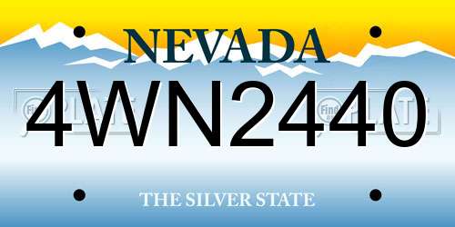 4WN2440 Nevada License Plate