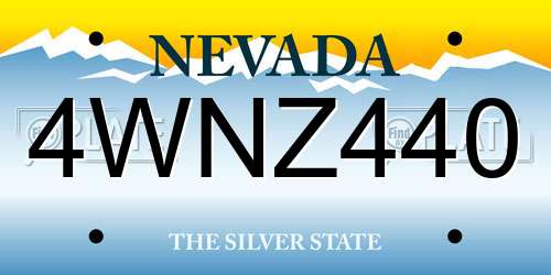 4WNZ440 Nevada License Plate