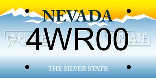 4WR00 Nevada License Plate