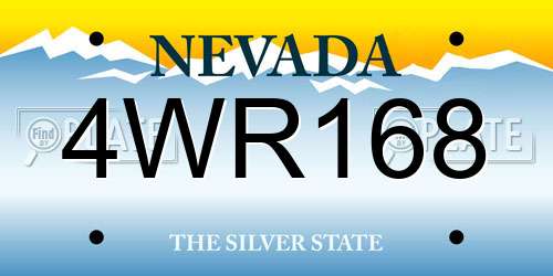 4WR168 Nevada License Plate