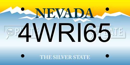 4WRI65 Nevada License Plate