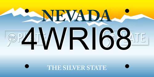 4WRI68 Nevada License Plate