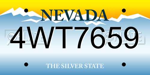 4WT7659 Nevada License Plate