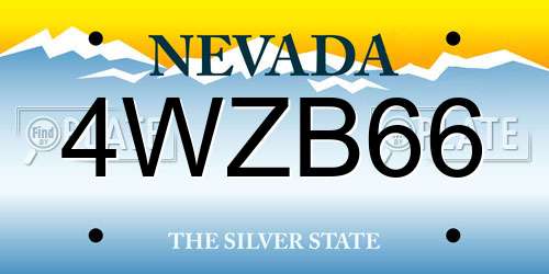 4WZB66 Nevada License Plate