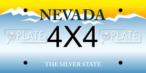 4X4 Nevada License Plate