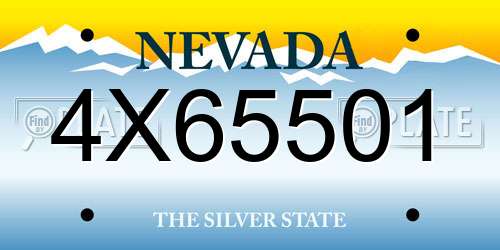 4X65501 Nevada License Plate