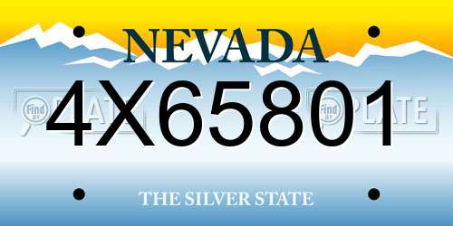 4X65801 Nevada License Plate