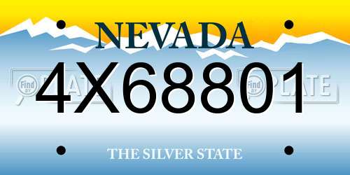 4X68801 Nevada License Plate