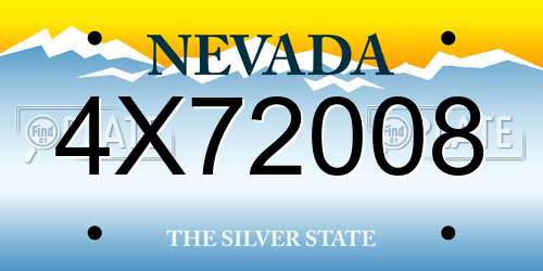 4X72008 Nevada License Plate