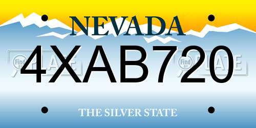 4XAB720 Nevada License Plate