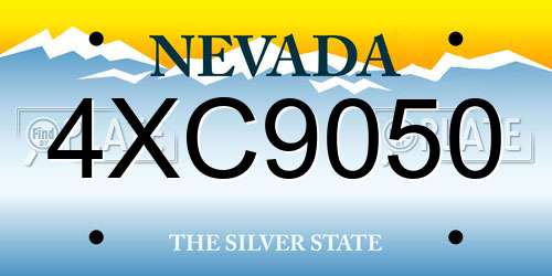 4XC9050 Nevada License Plate