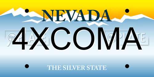 4XCOMA Nevada License Plate