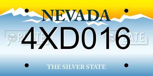 4XD016 Nevada License Plate