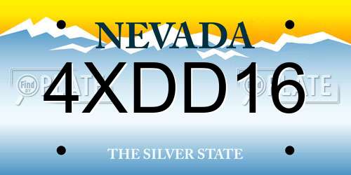 4XDD16 Nevada License Plate