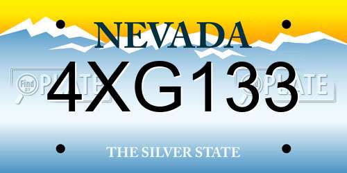 4XG133 Nevada License Plate