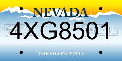 4XG8501 Nevada License Plate