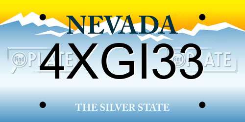 4XGI33 Nevada License Plate