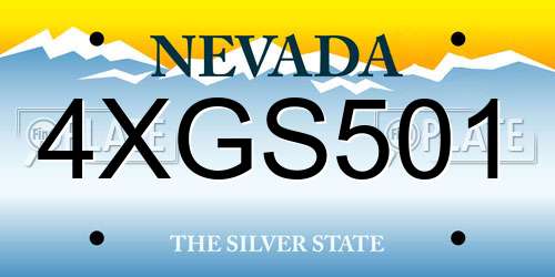 4XGS501 Nevada License Plate