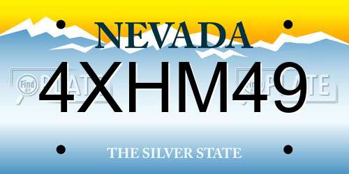 4XHM49 Nevada License Plate