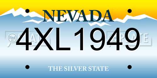 4XL1949 Nevada License Plate