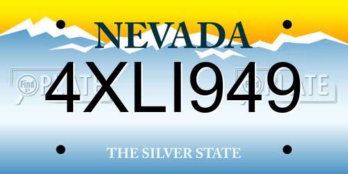 4XLI949 Nevada License Plate