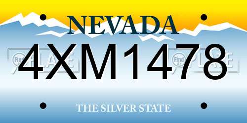4XM1478 Nevada License Plate