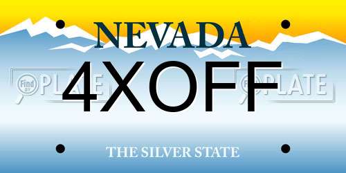4XOFF Nevada License Plate