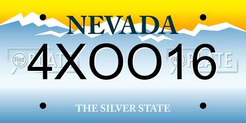4XOO16 Nevada License Plate