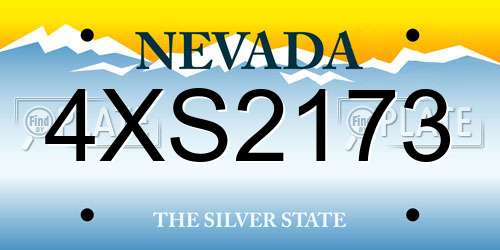 4XS2173 Nevada License Plate
