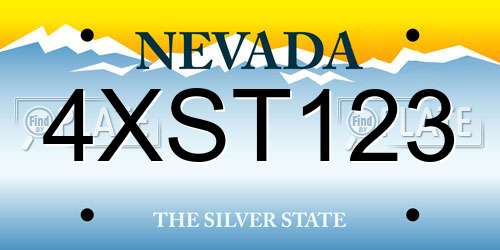 4XST123 Nevada License Plate