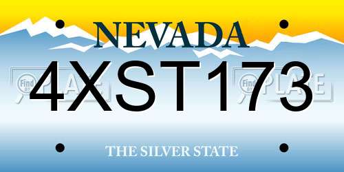 4XST173 Nevada License Plate